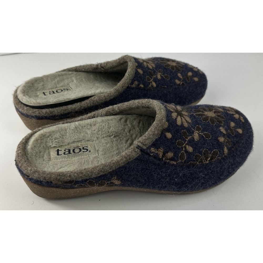 Taos Woolderness Wool Blend Clogs Navy Arch Support Unisex 43 | W 12 M 9.5-10 - Picture 8 of 9